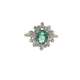 White Gold 18kt Ring with Oval Cut Emerald and Diamonds