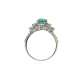 White Gold 18kt Ring with Oval Cut Emerald and Diamonds