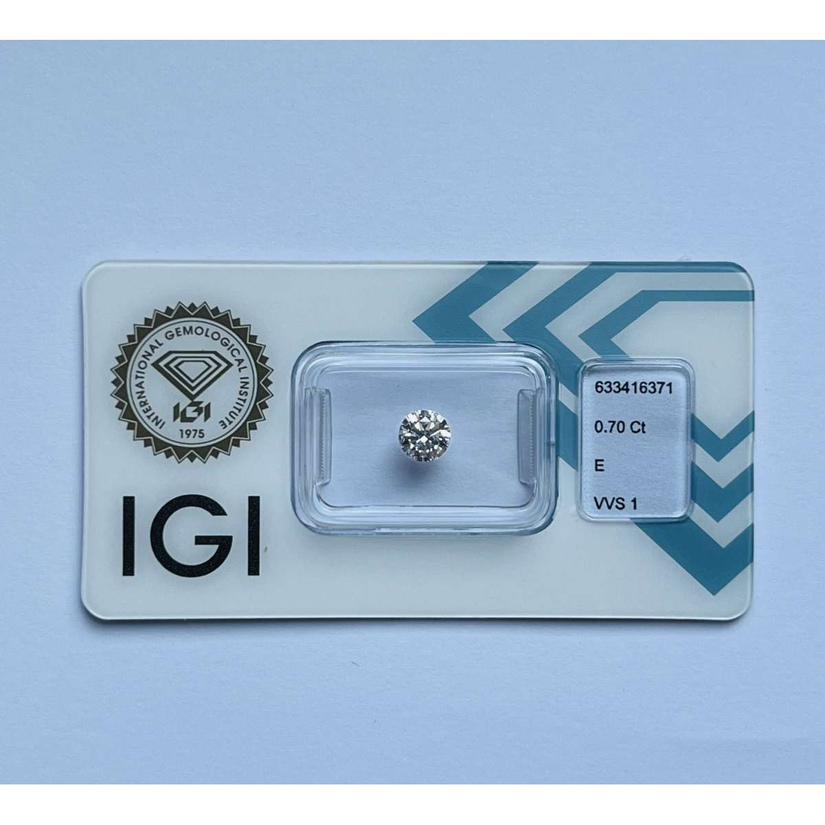 Certified Diamond IGI Carats 0.7 Color E Clarity VVS1  EX  EX  EX Fluorescence NON Brown No Green No Milky No EyeClean 100%