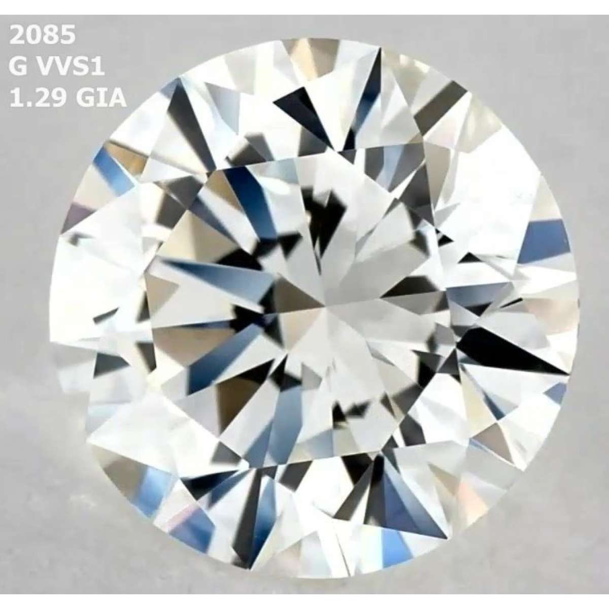 Certified Diamond GIA Carats 1.29 Color G Clarity VVS1  -  EX  EX Fluorescence NON Brown No Green No Milky No EyeClean 100%