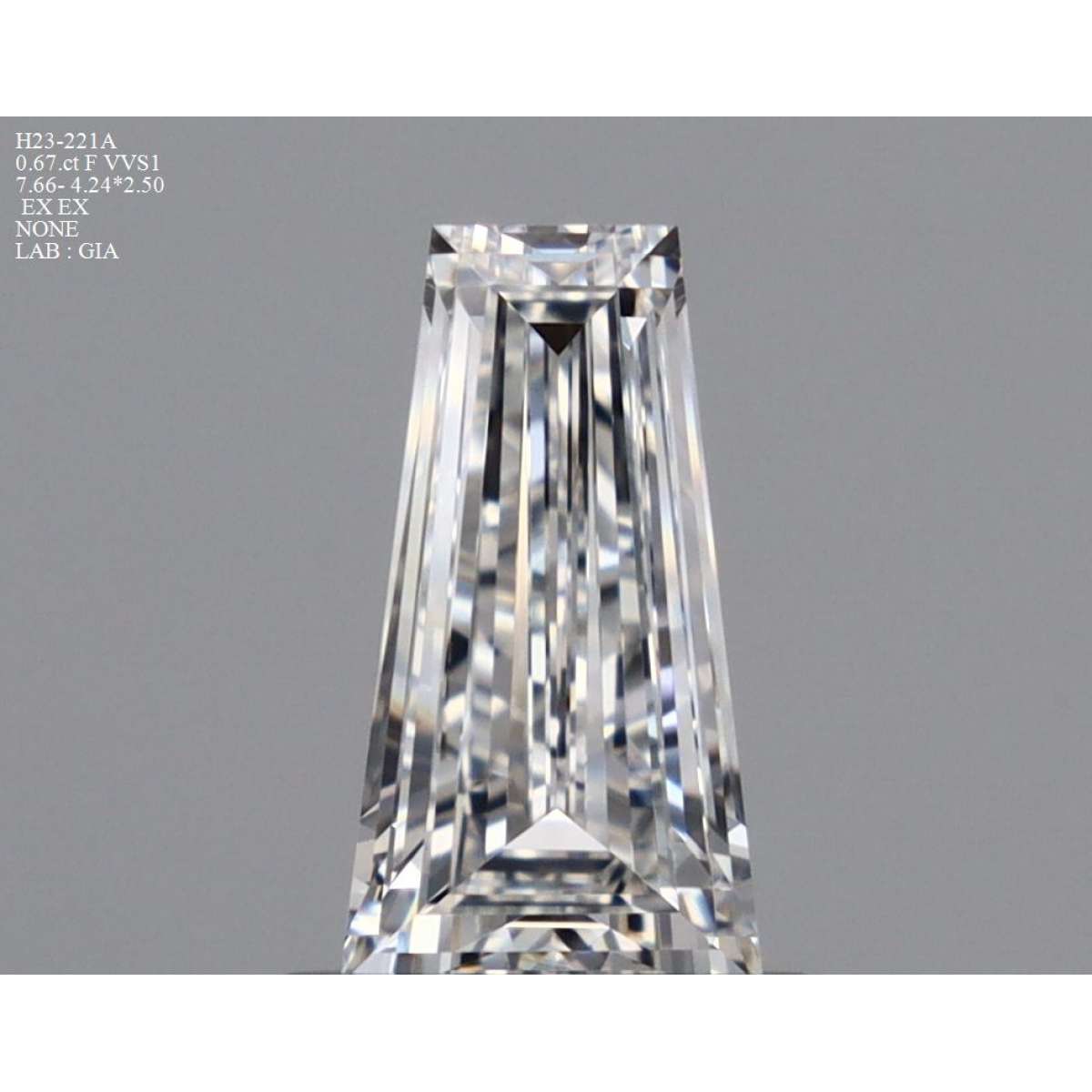 Certified Diamond GIA Carats 0.67 Color F Clarity VVS1  -  EX  EX Fluorescence NON Brown No Green No Milky No EyeClean 100%